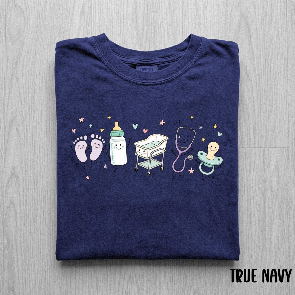 Cute Doodle Labor & Delivery Nurse Shirt | Comfort Colors Graphic Tee