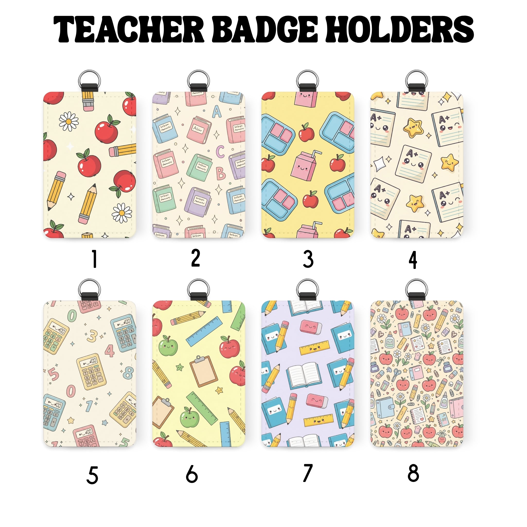 Teacher ID Badge Holder | Cute Teacher Badge Holder | Sublimation Teacher Gift | School Staff Accessory