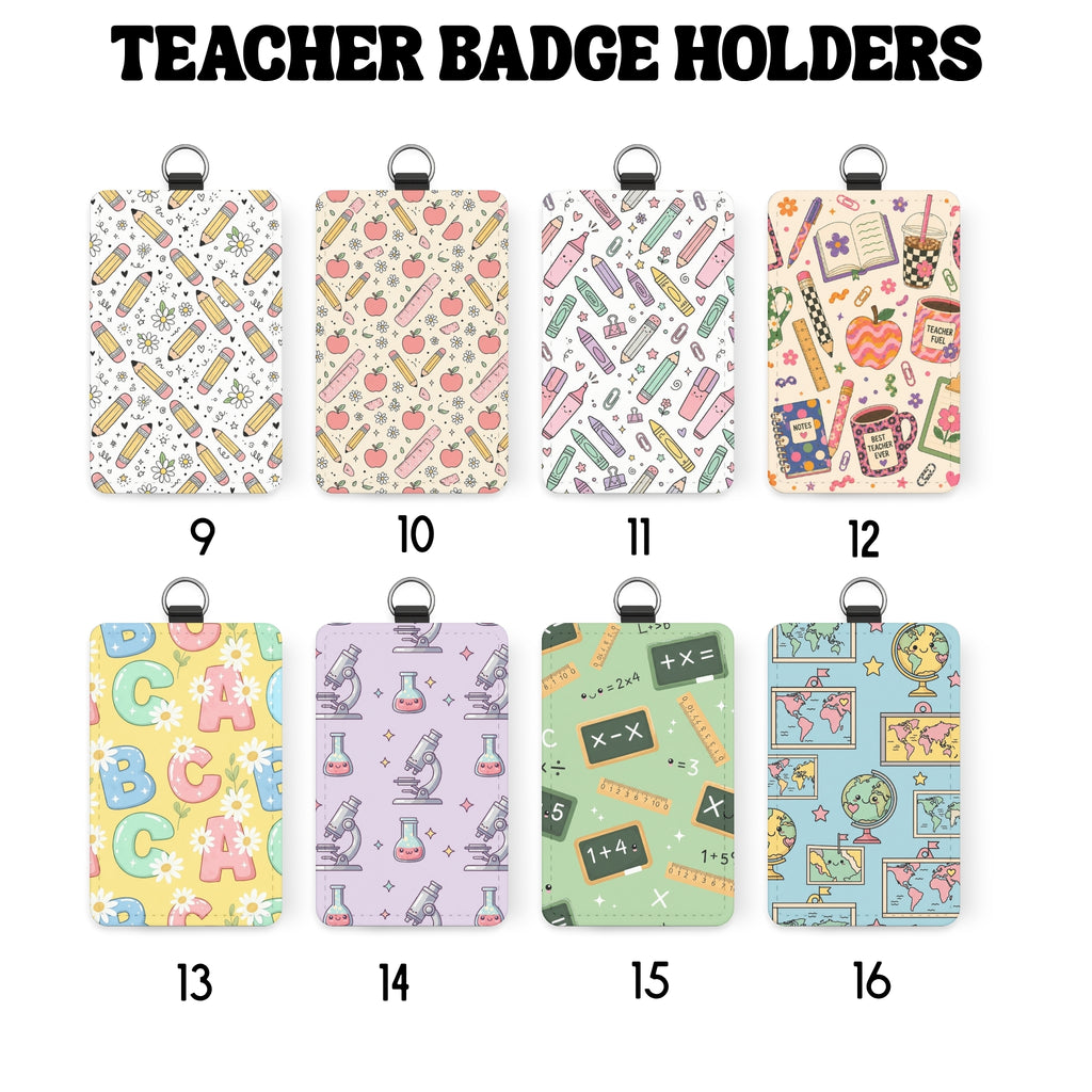 Teacher ID Badge Holder | Cute Teacher Badge Holder | Sublimation Teacher Gift | School Staff Accessory