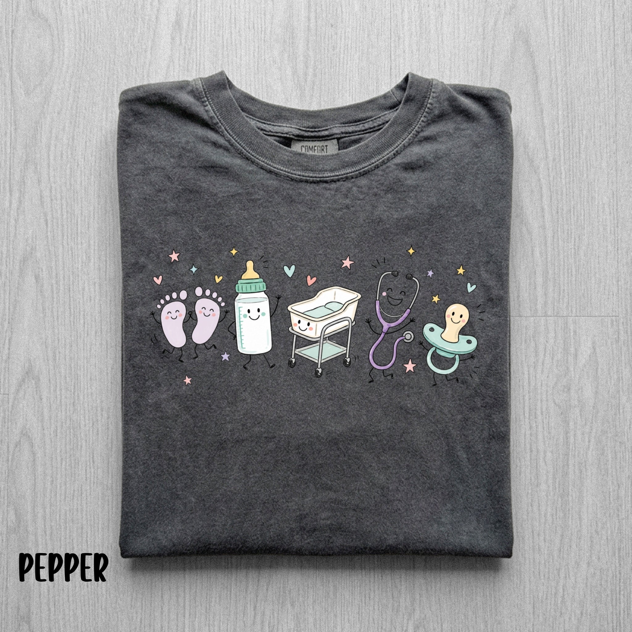 Cute Doodle Labor & Delivery Nurse Shirt | Comfort Colors Graphic Tee