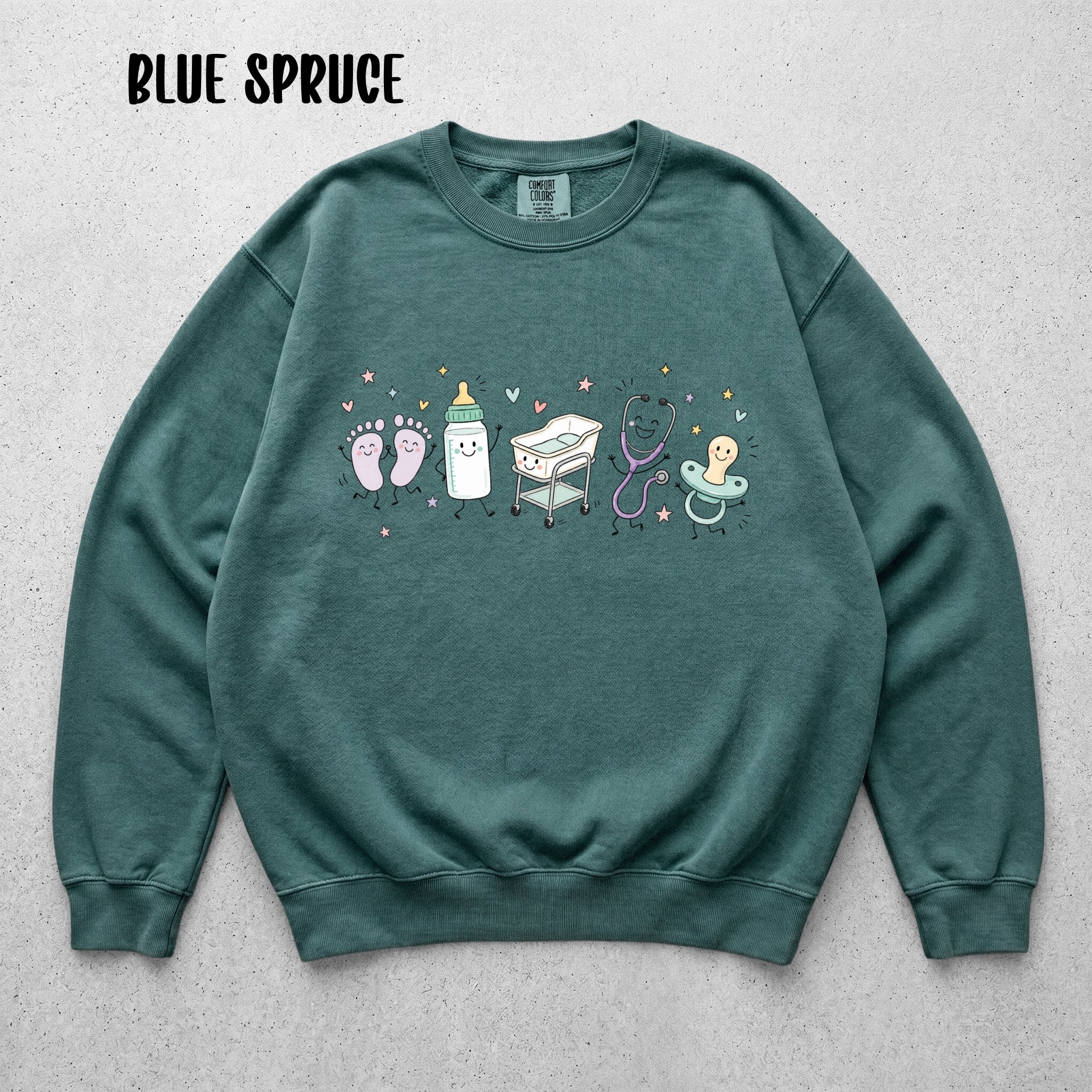 Cute Doodle Labor & Delivery Nurse Sweatshirt | Comfort Colors 1566