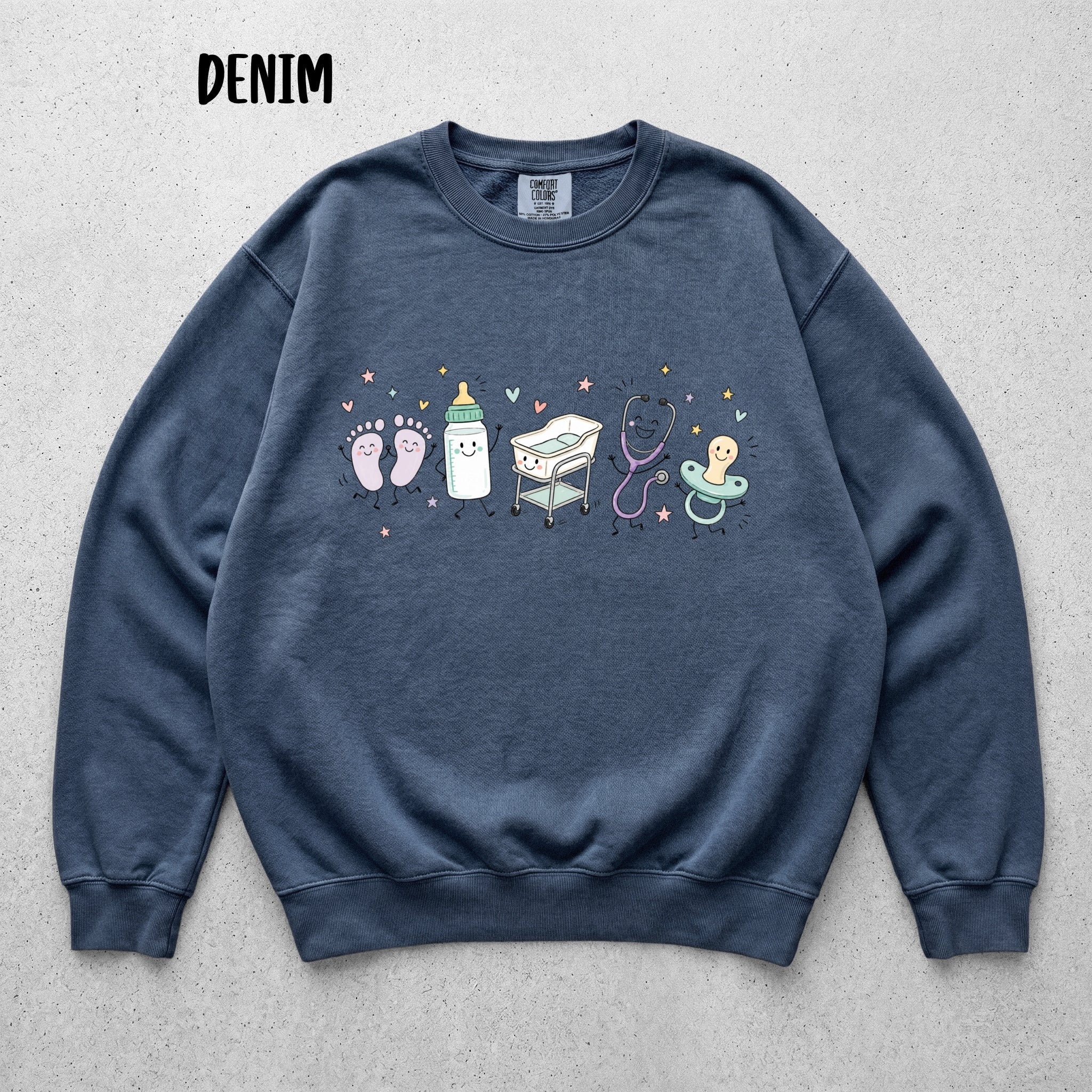 Cute Doodle Labor & Delivery Nurse Sweatshirt | Comfort Colors 1566