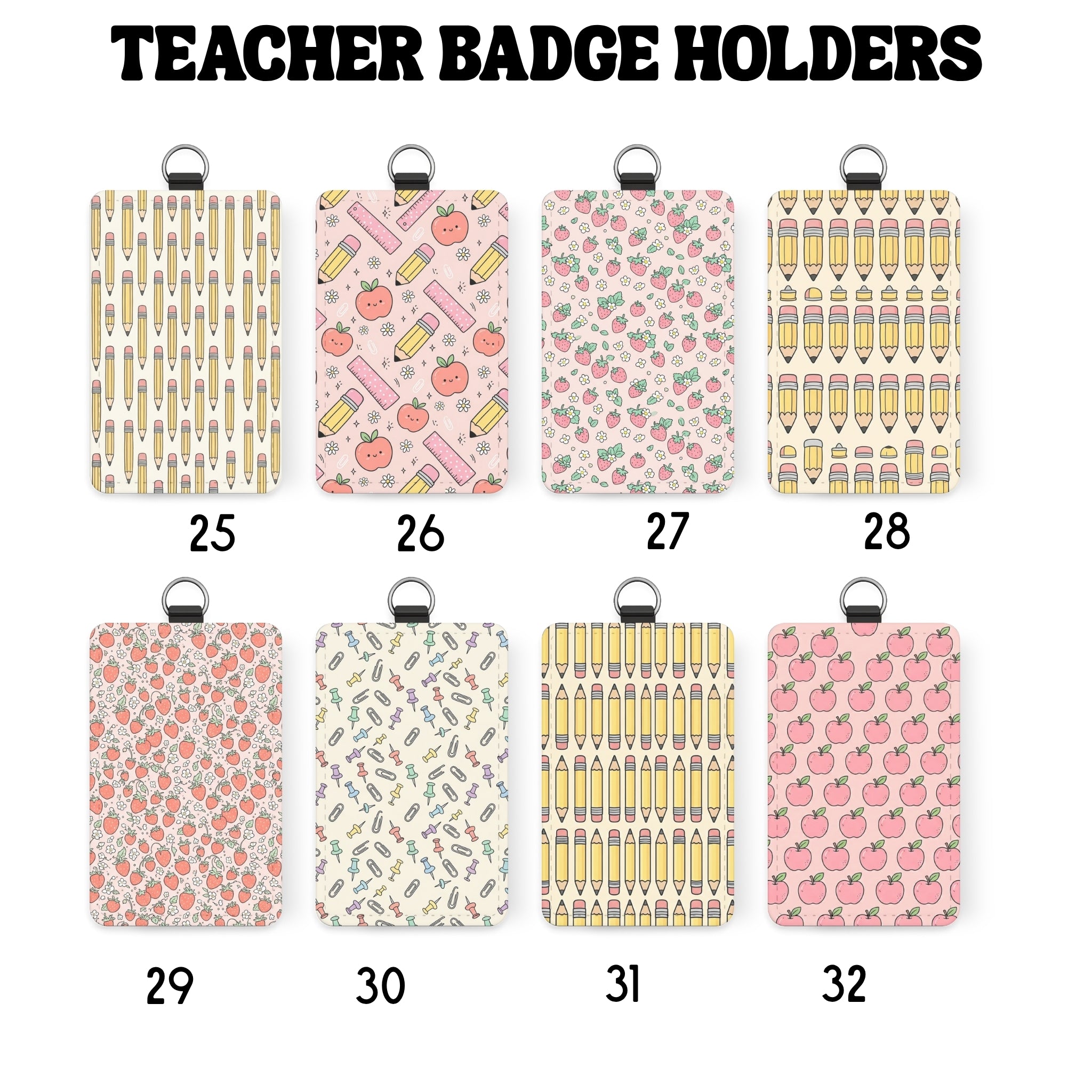 Teacher ID Badge Holder | Cute Teacher Badge Holder | Sublimation Teacher Gift | School Staff Accessory
