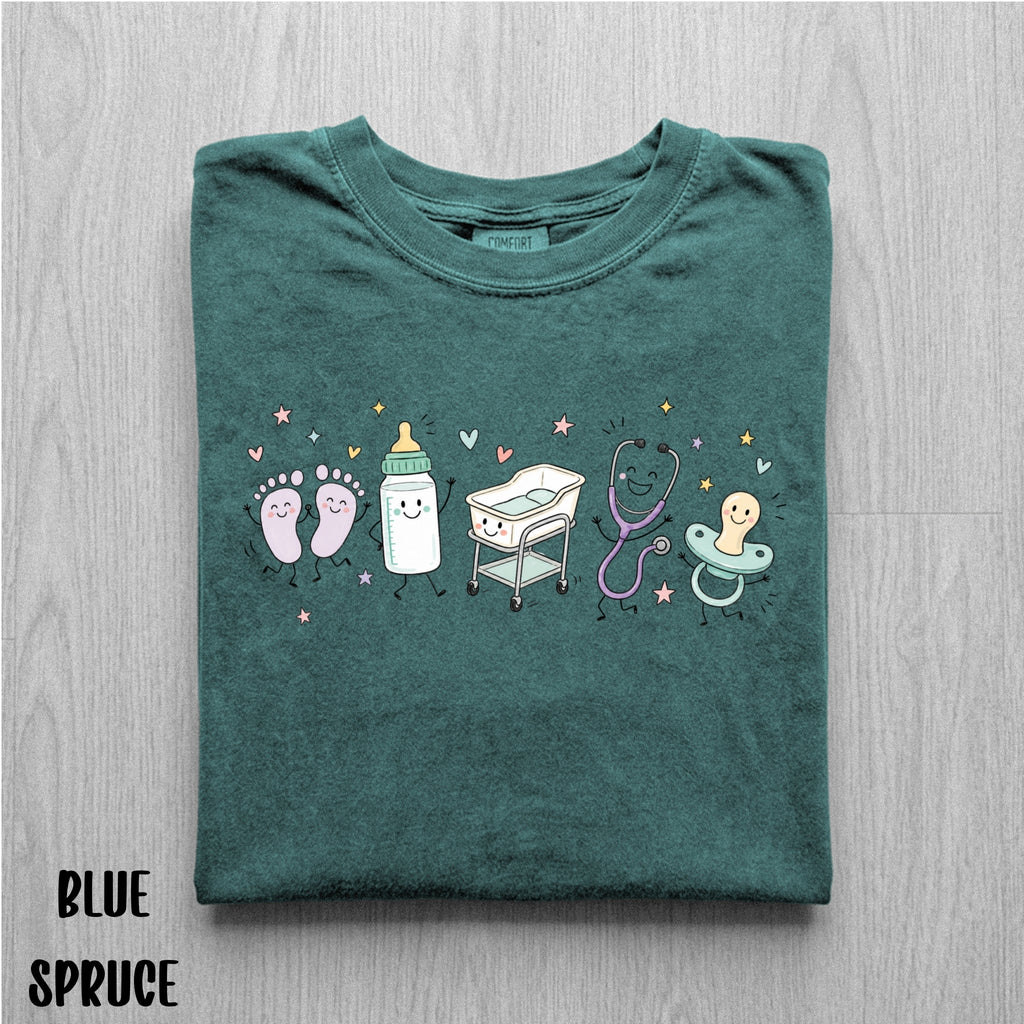 Cute Doodle Labor & Delivery Nurse Shirt | Comfort Colors Graphic Tee
