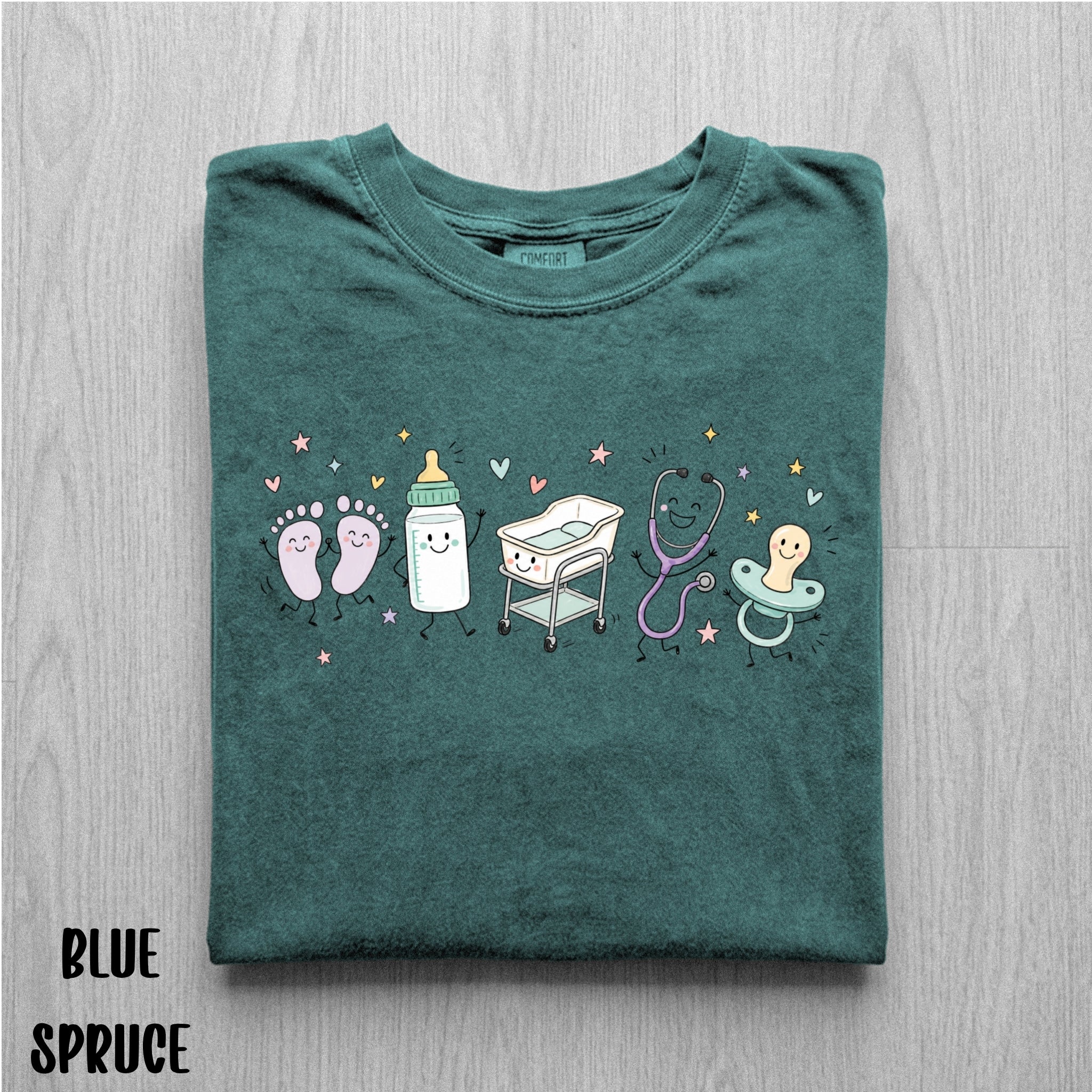 Cute Doodle Labor & Delivery Nurse Shirt | Comfort Colors Graphic Tee