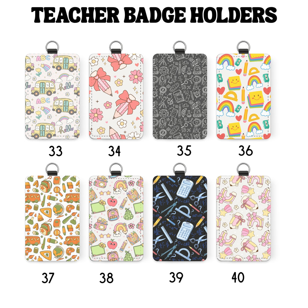 Teacher ID Badge Holder | Cute Teacher Badge Holder | Sublimation Teacher Gift | School Staff Accessory