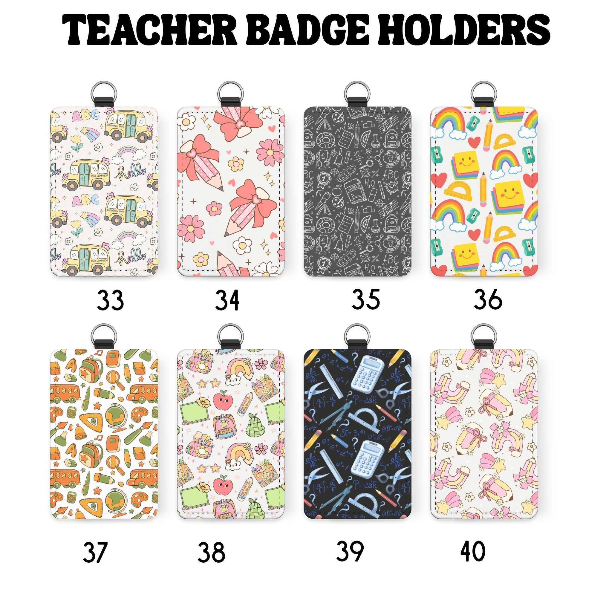 Teacher ID Badge Holder | Cute Teacher Badge Holder | Sublimation Teacher Gift | School Staff Accessory