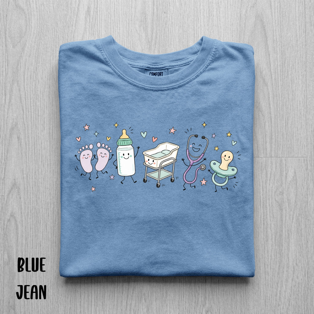 Cute Doodle Labor & Delivery Nurse Shirt | Comfort Colors Graphic Tee