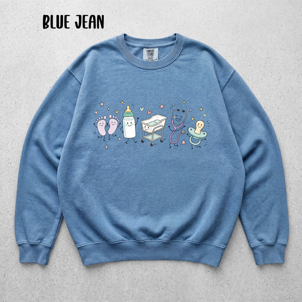 Cute Doodle Labor & Delivery Nurse Sweatshirt | Comfort Colors 1566