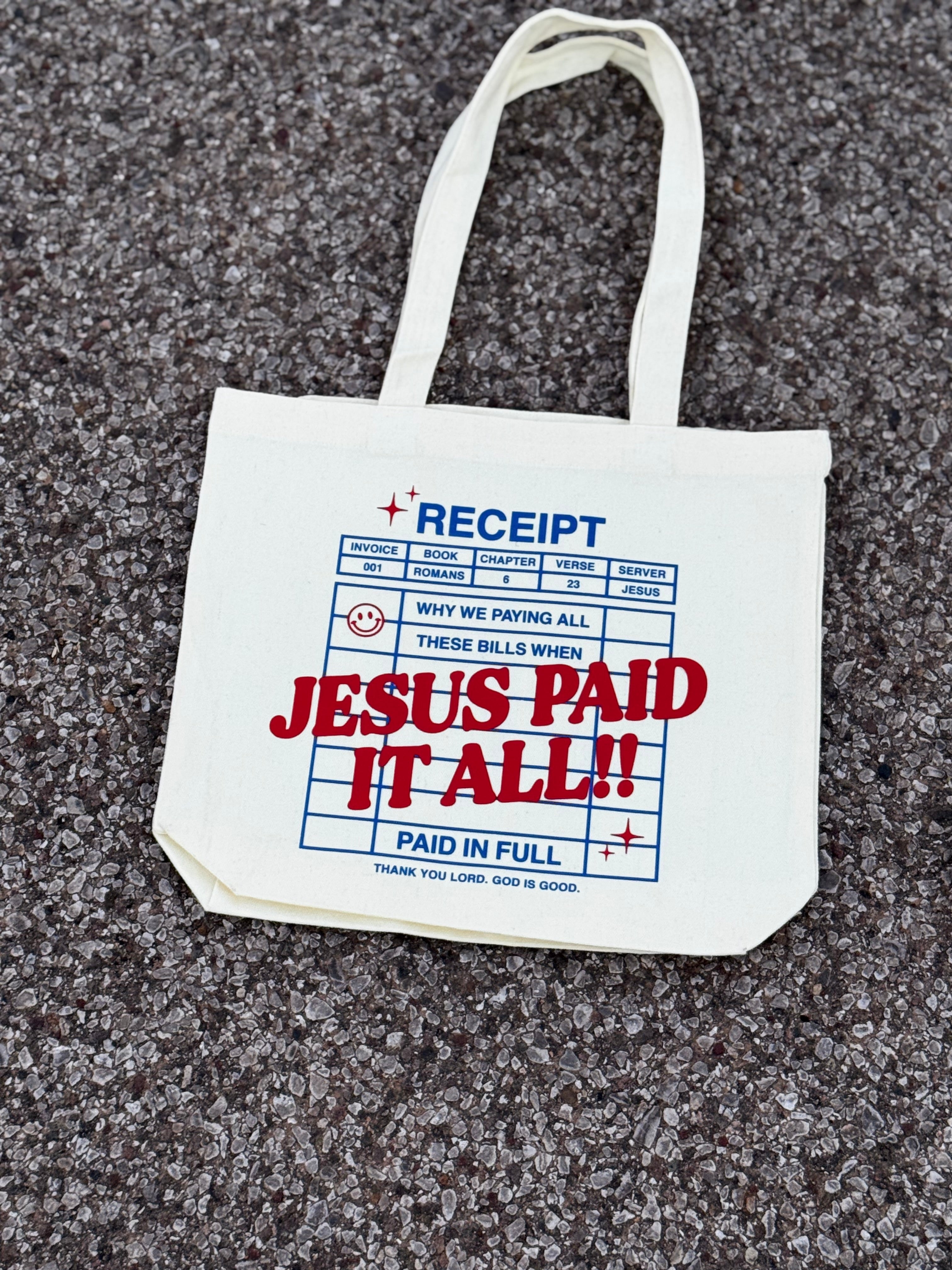 Jesus Paid It All Mini Canvas Tote