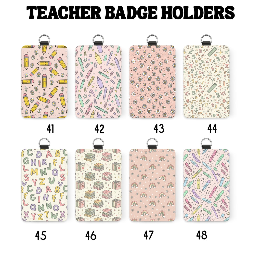 Teacher ID Badge Holder | Cute Teacher Badge Holder | Sublimation Teacher Gift | School Staff Accessory