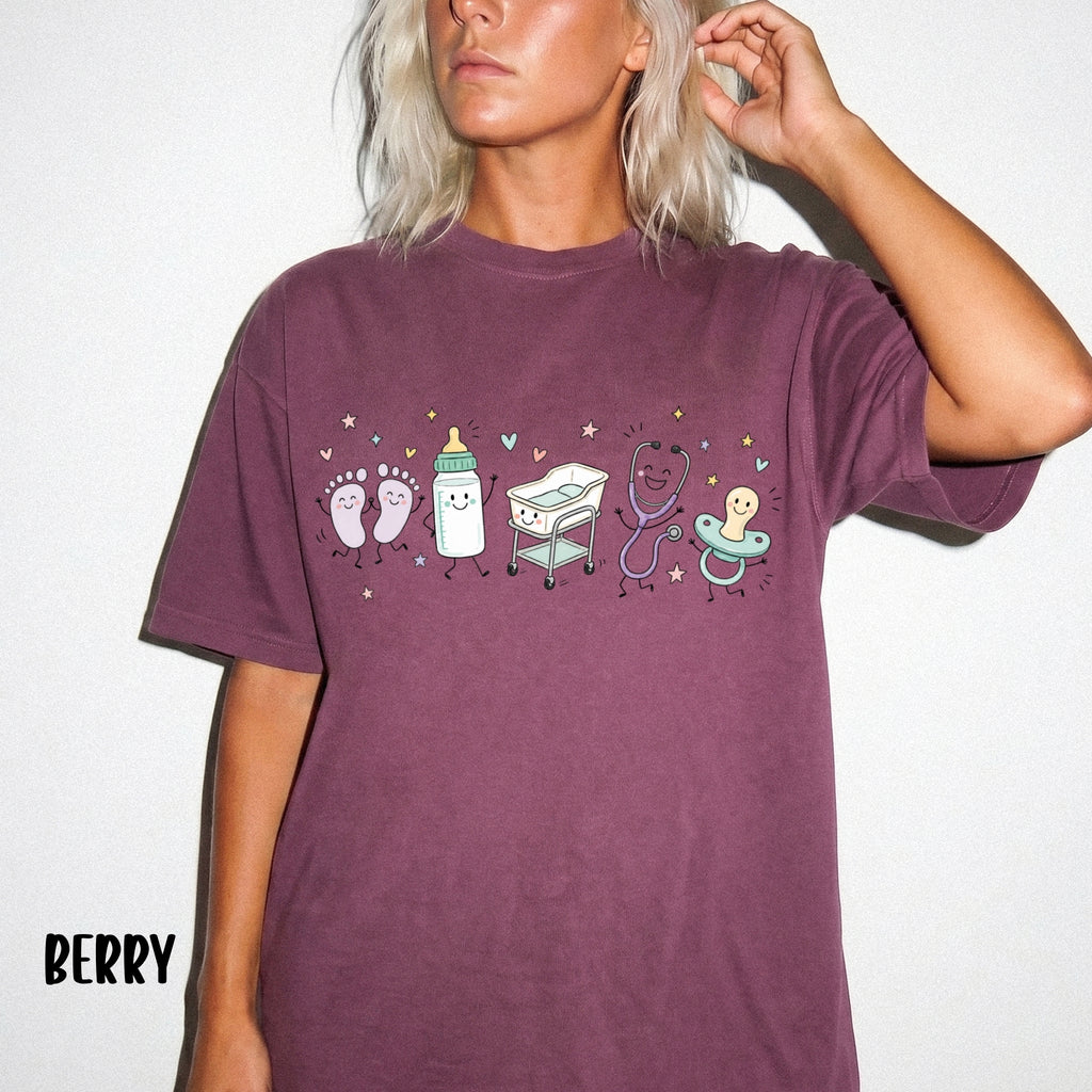 Cute Doodle Labor & Delivery Nurse Shirt | Comfort Colors Graphic Tee