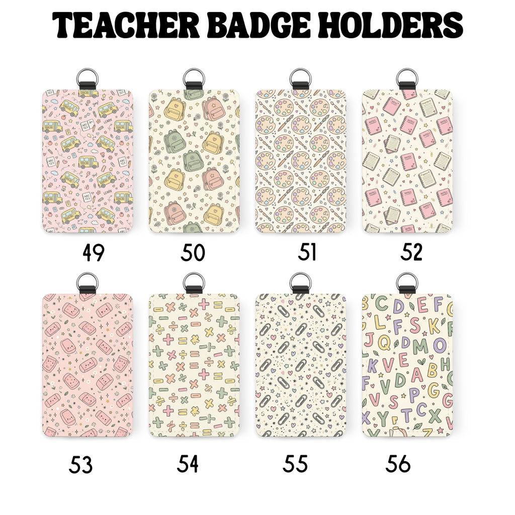 Teacher ID Badge Holder | Cute Teacher Badge Holder | Sublimation Teacher Gift | School Staff Accessory