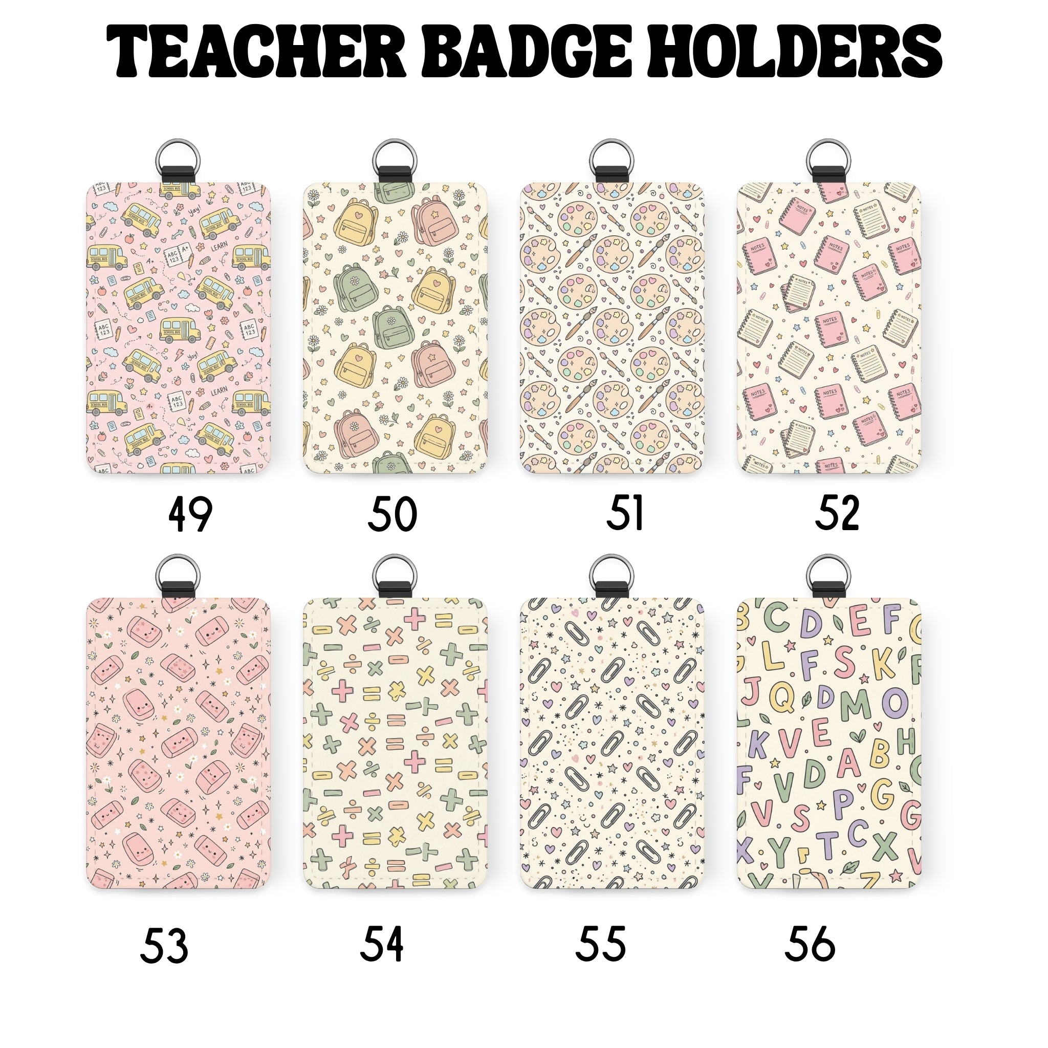 Teacher ID Badge Holder | Cute Teacher Badge Holder | Sublimation Teacher Gift | School Staff Accessory