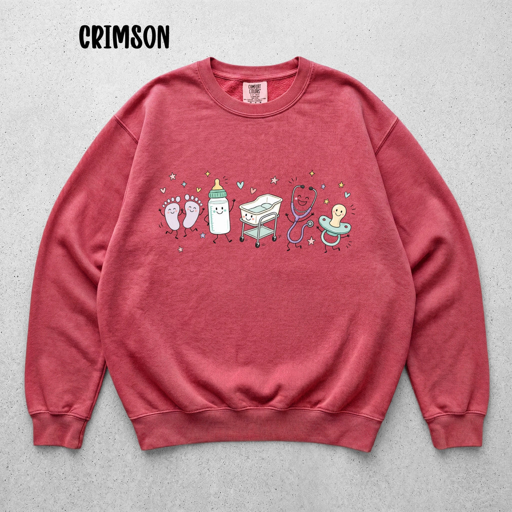 Cute Doodle Labor & Delivery Nurse Sweatshirt | Comfort Colors 1566