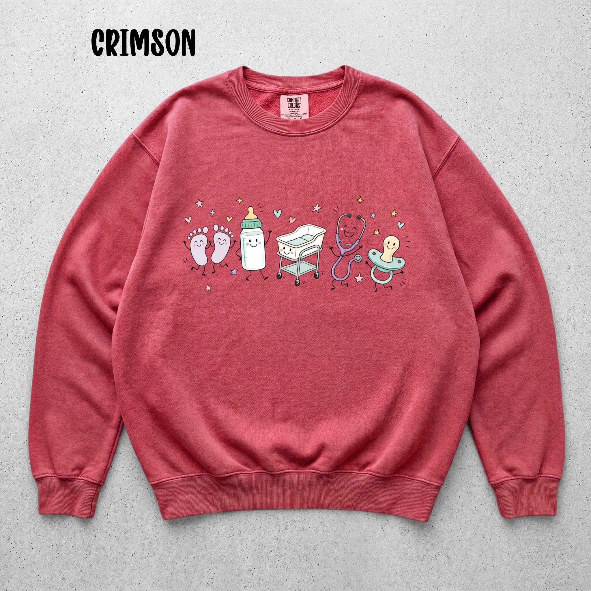 Cute Doodle Labor & Delivery Nurse Sweatshirt | Comfort Colors 1566
