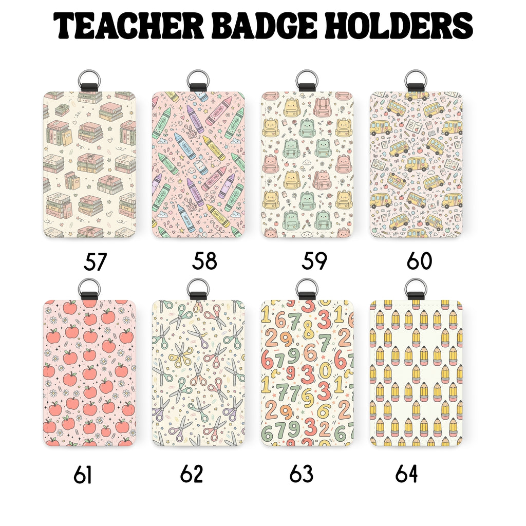 Teacher ID Badge Holder | Cute Teacher Badge Holder | Sublimation Teacher Gift | School Staff Accessory