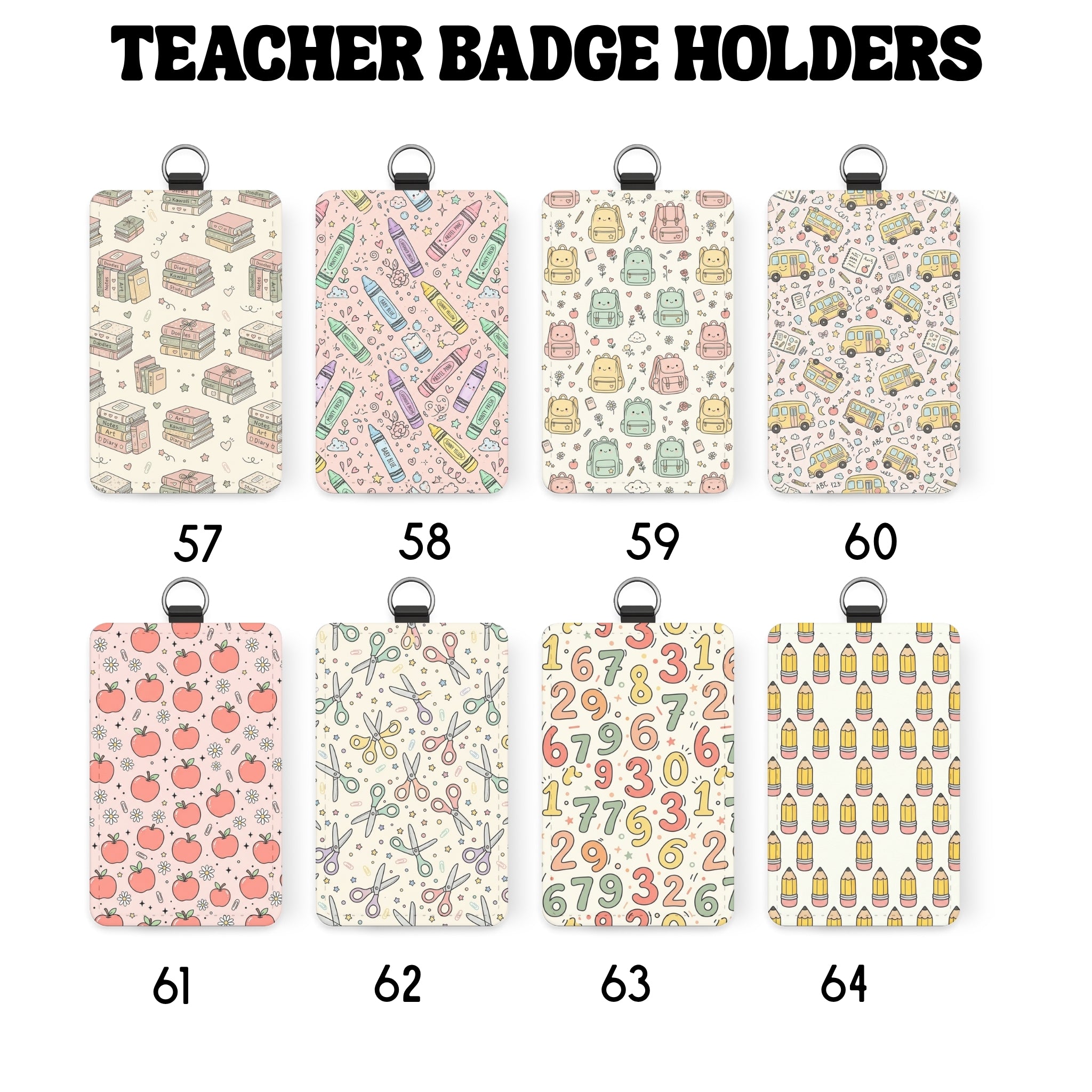 Teacher ID Badge Holder | Cute Teacher Badge Holder | Sublimation Teacher Gift | School Staff Accessory