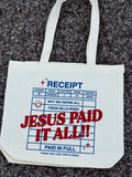 Jesus Paid It All Mini Canvas Tote