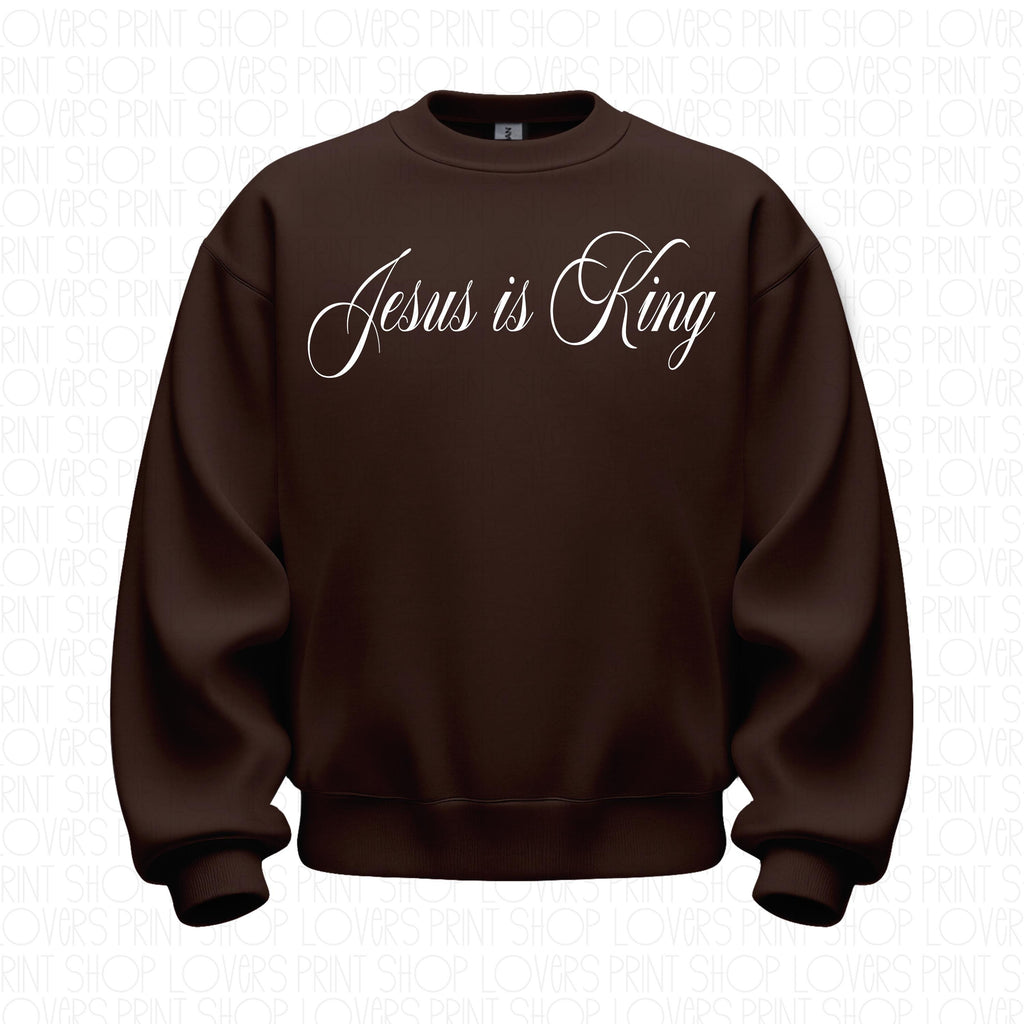Jesus Is King Sweatshirt | Christian Crewneck | Gildan 18000 | Faith Based Apparel | Bible Verse Pullover | Jesus Gift | Christian Clothing