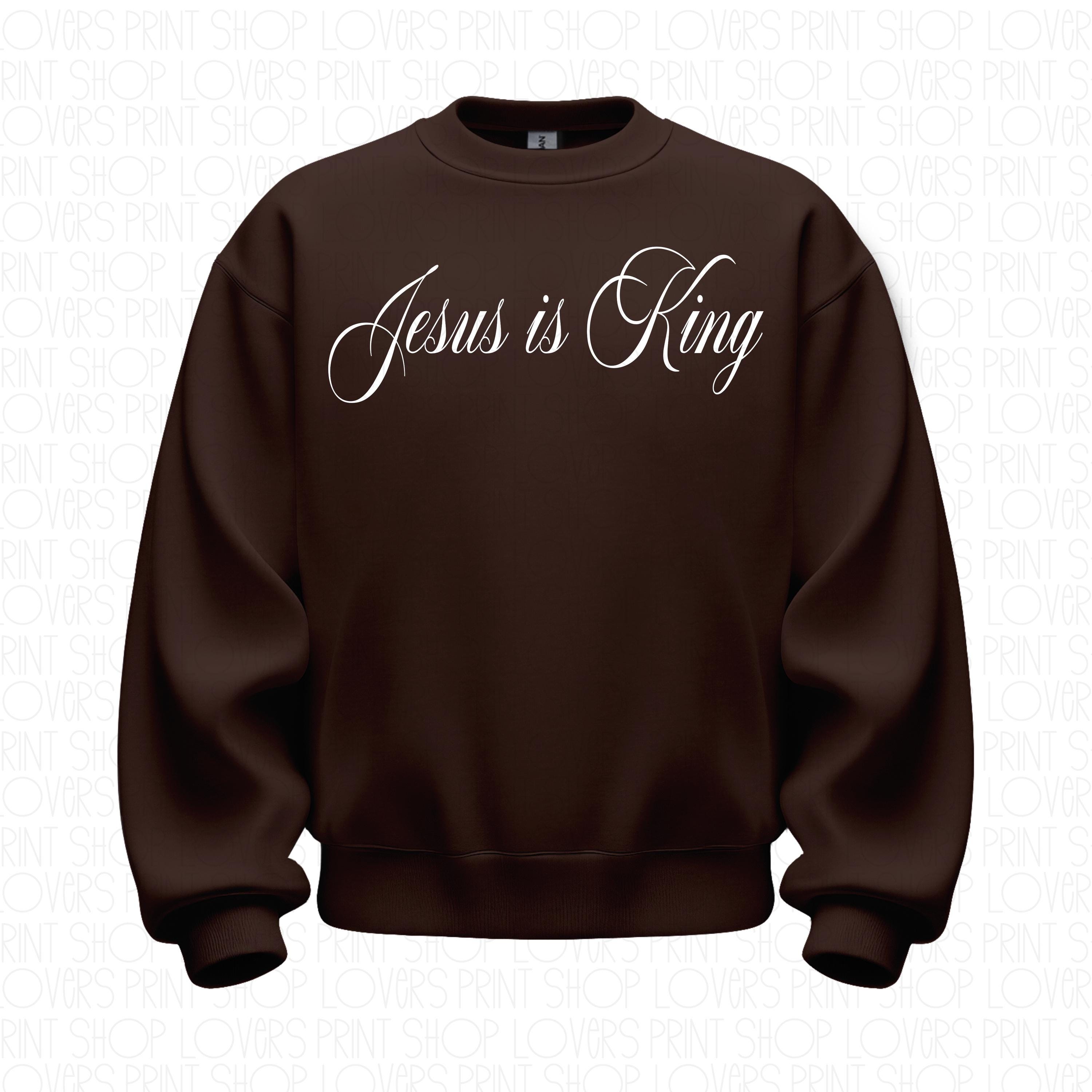 Jesus Is King Sweatshirt | Christian Crewneck | Gildan 18000 | Faith Based Apparel | Bible Verse Pullover | Jesus Gift | Christian Clothing