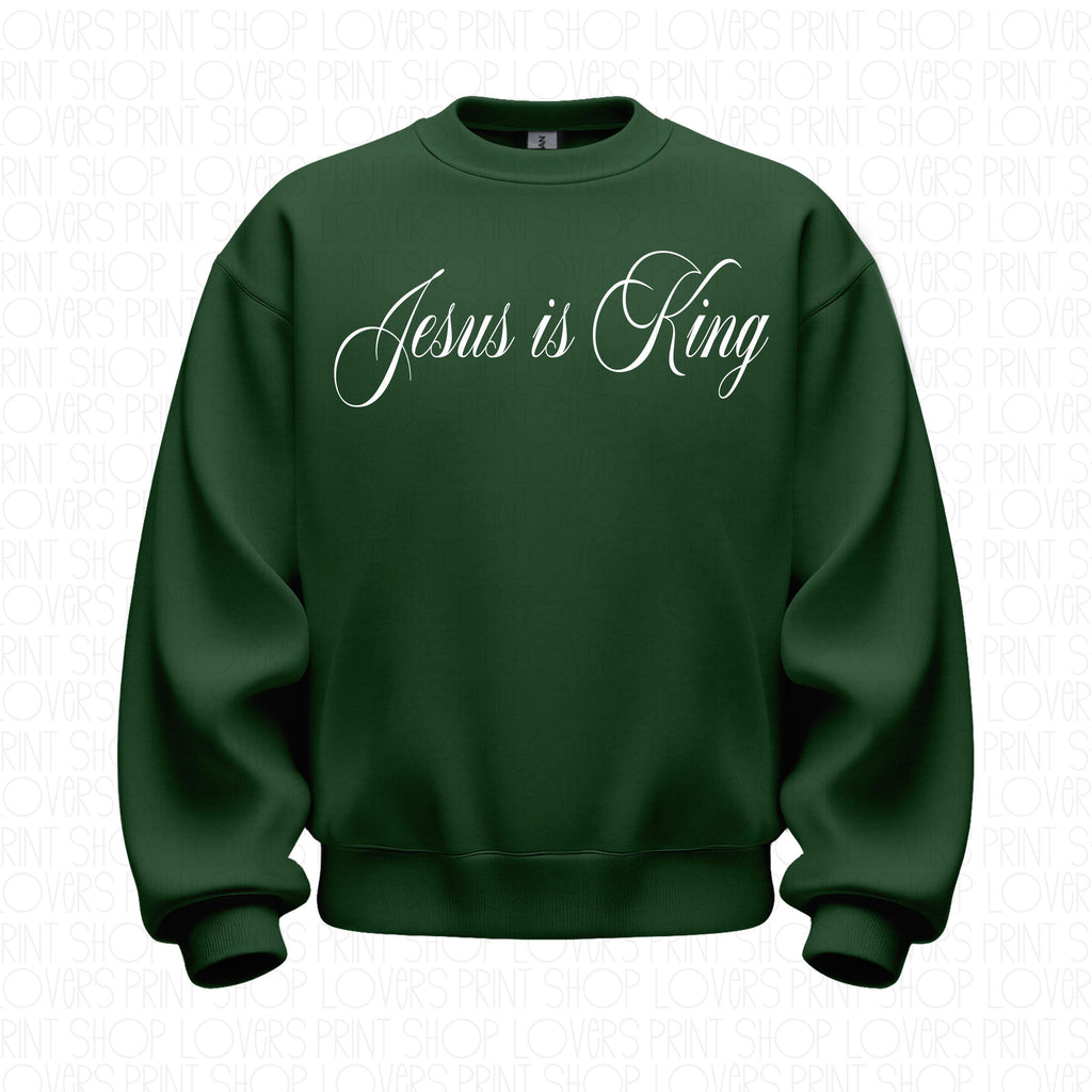 Jesus Is King Sweatshirt | Christian Crewneck | Gildan 18000 | Faith Based Apparel | Bible Verse Pullover | Jesus Gift | Christian Clothing