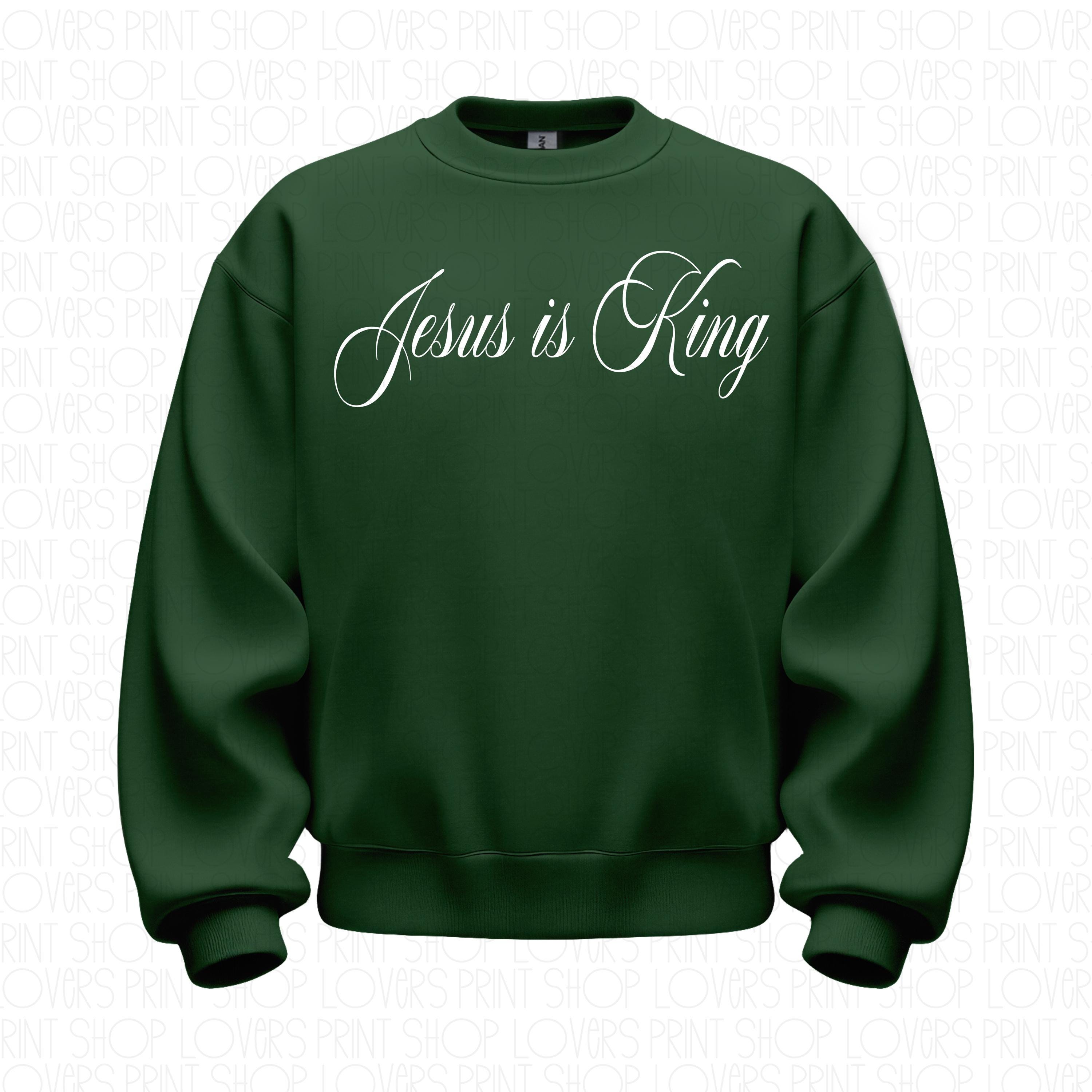Jesus Is King Sweatshirt | Christian Crewneck | Gildan 18000 | Faith Based Apparel | Bible Verse Pullover | Jesus Gift | Christian Clothing