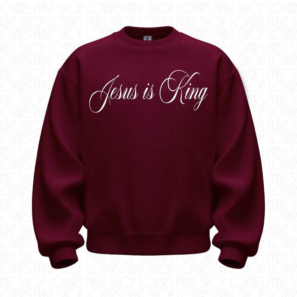 Jesus Is King Sweatshirt | Christian Crewneck | Gildan 18000 | Faith Based Apparel | Bible Verse Pullover | Jesus Gift | Christian Clothing