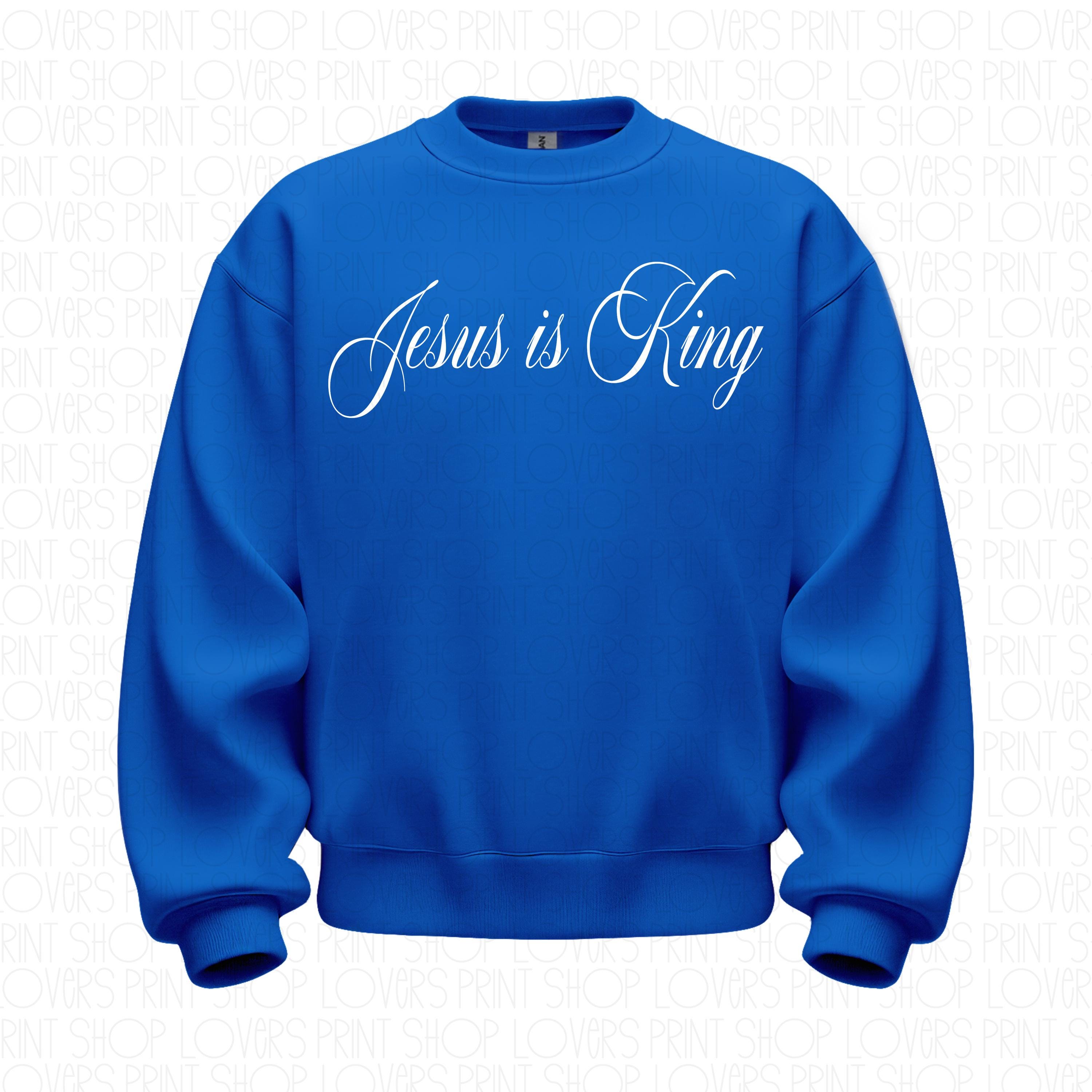 Jesus Is King Sweatshirt | Christian Crewneck | Gildan 18000 | Faith Based Apparel | Bible Verse Pullover | Jesus Gift | Christian Clothing