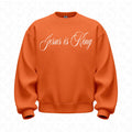 Jesus Is King Sweatshirt | Christian Crewneck | Gildan 18000 | Faith Based Apparel | Bible Verse Pullover | Jesus Gift | Christian Clothing