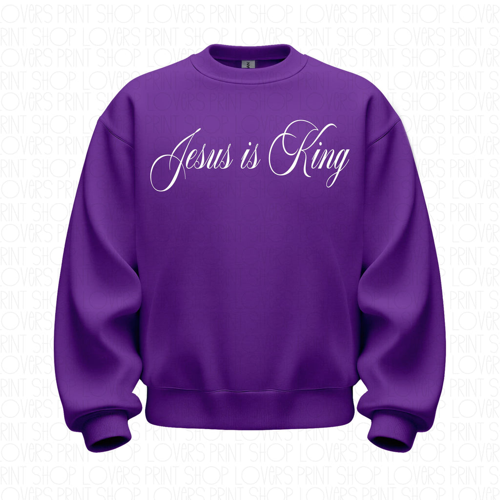 Jesus Is King Sweatshirt | Christian Crewneck | Gildan 18000 | Faith Based Apparel | Bible Verse Pullover | Jesus Gift | Christian Clothing