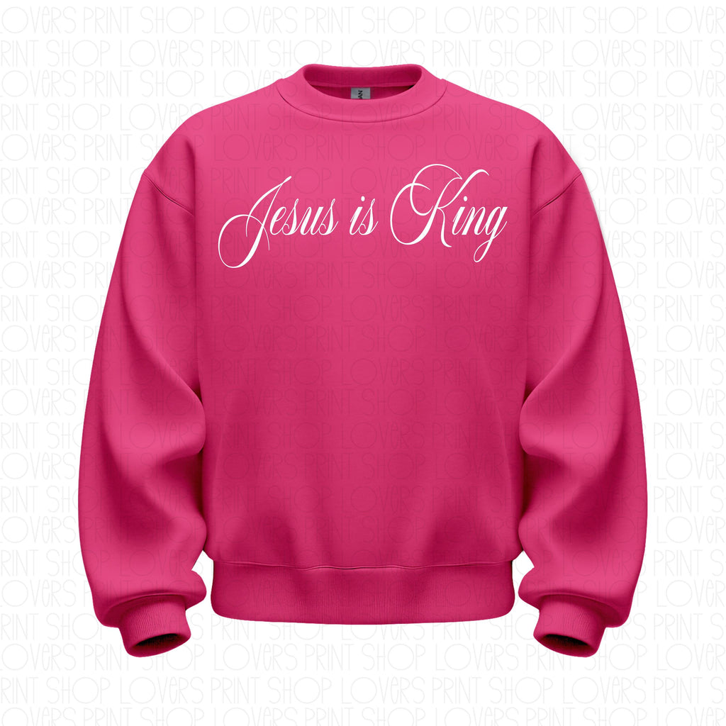 Jesus Is King Sweatshirt | Christian Crewneck | Gildan 18000 | Faith Based Apparel | Bible Verse Pullover | Jesus Gift | Christian Clothing