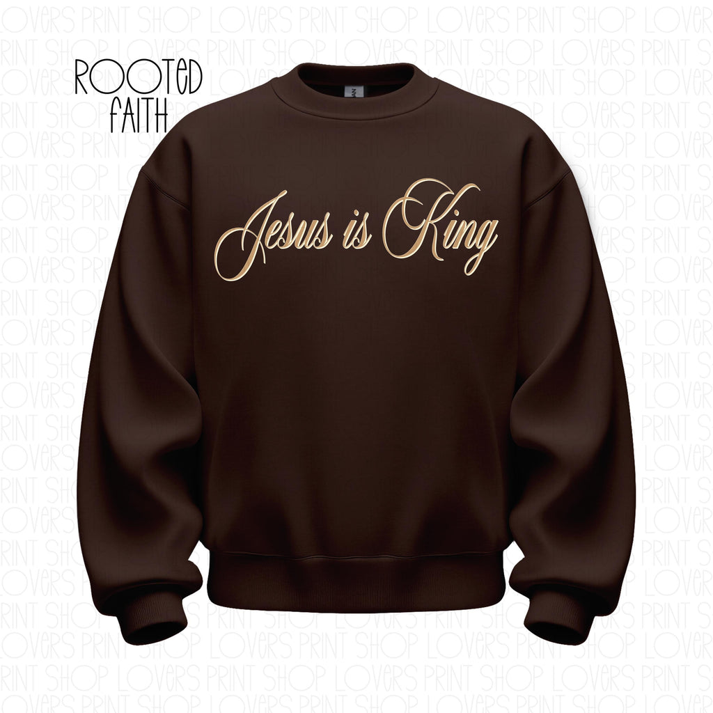 Jesus Is King Sweatshirt | Gildan 1800 Christian Crewneck