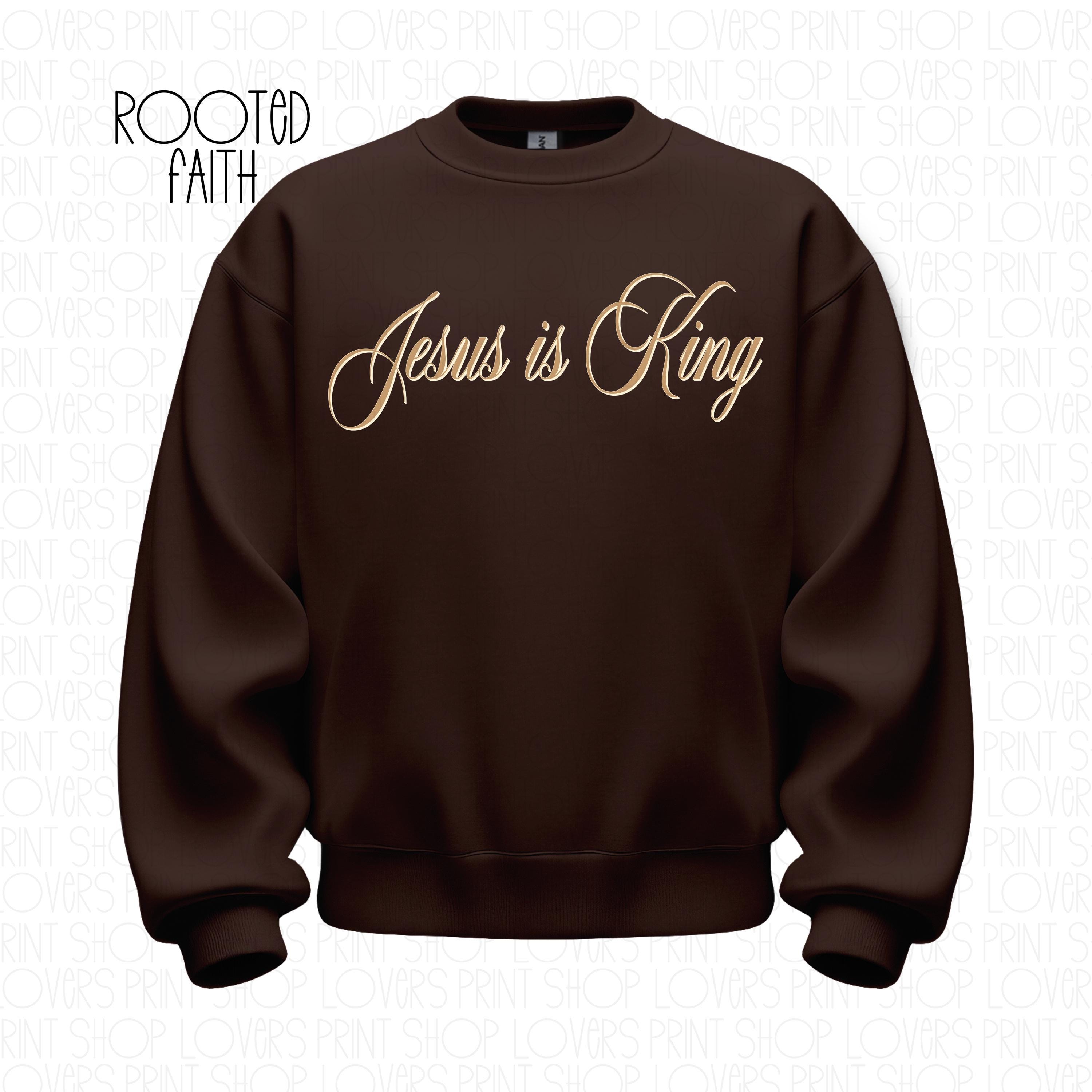 Jesus Is King Sweatshirt | Gildan 1800 Christian Crewneck