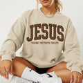 Checkered Jesus Sweatshirt | The Way The Truth The Life Crewneck | Gildan 18000 | Christian Streetwear | Faith Pullover | Bible Verse Gift