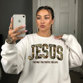 Camo Jesus Sweatshirt | The Way The Truth The Life Crewneck | Gildan 18000 | Christian Streetwear | Faith Pullover | Bible Verse Gift | John