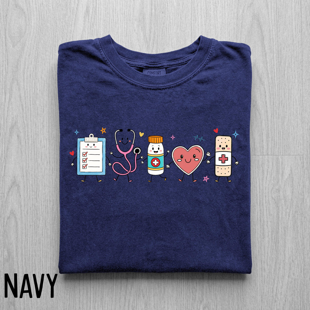 Comfort Colors Nurse Doodle Shirt Back To School Gift, Nurse Life School Nurse Shirt, Healthcare Worker Gift Funny RN Nurse T-Shirt