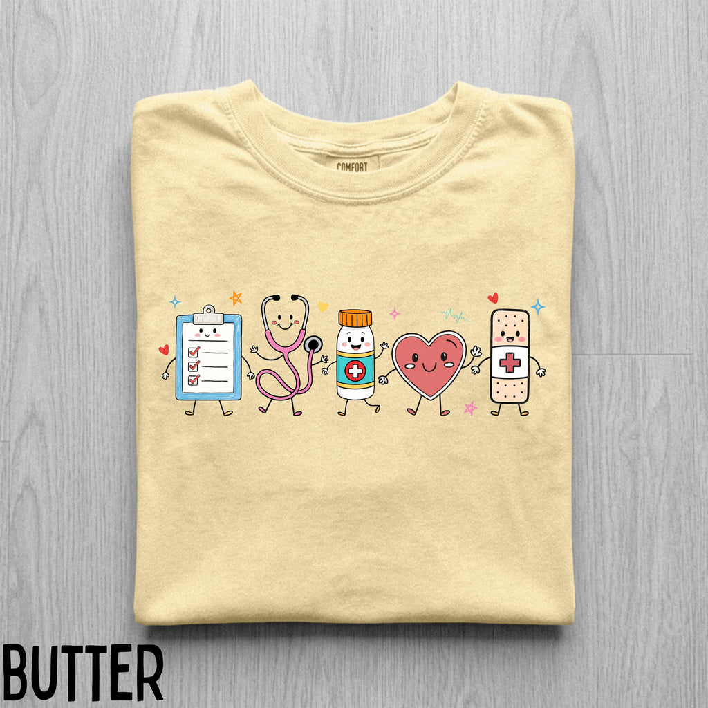 Nurse Doodle Comfort Colors T-Shirt, Healthcare Worker Gift, RN Shirt