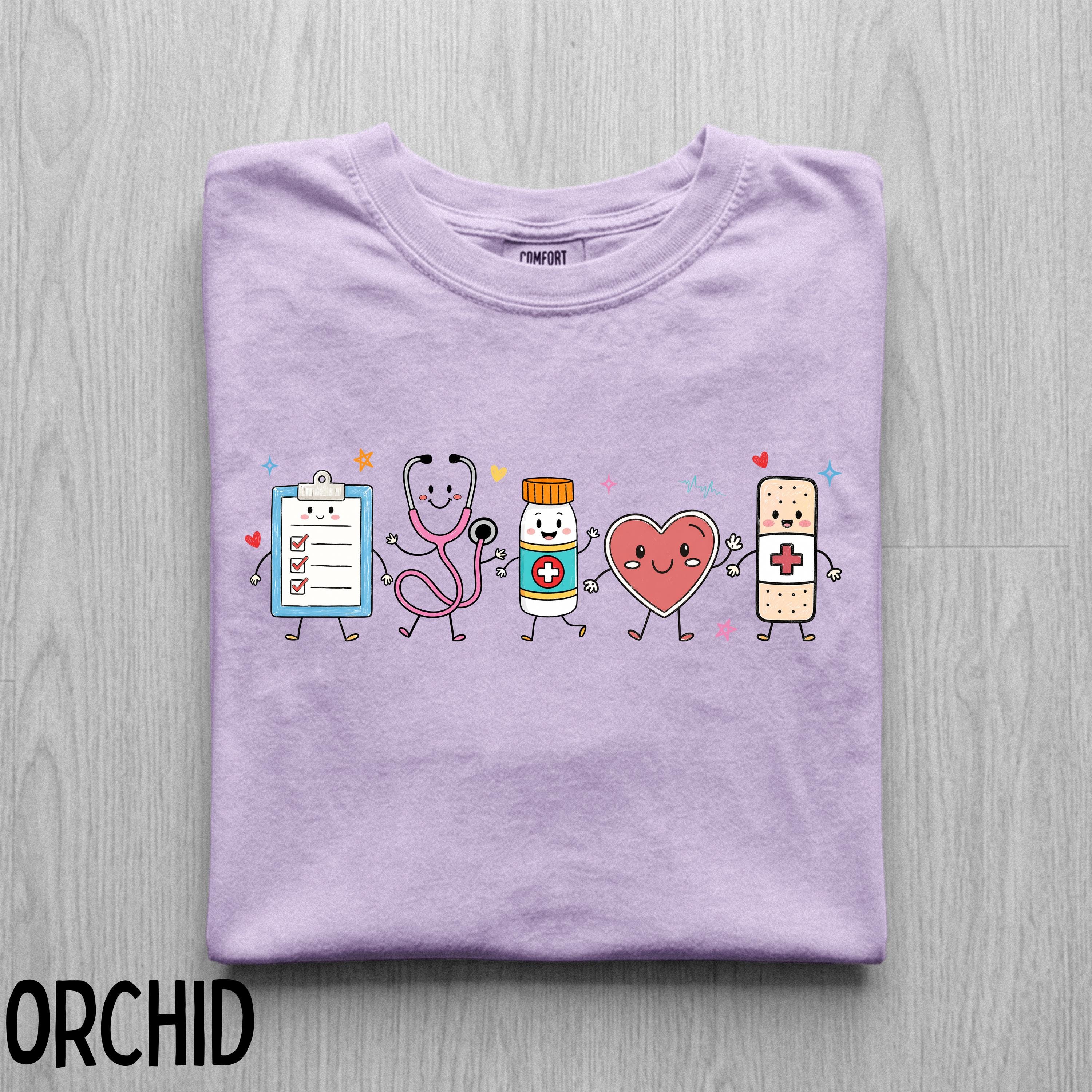 Nurse Doodle Comfort Colors T-Shirt, Healthcare Worker Gift, RN Shirt