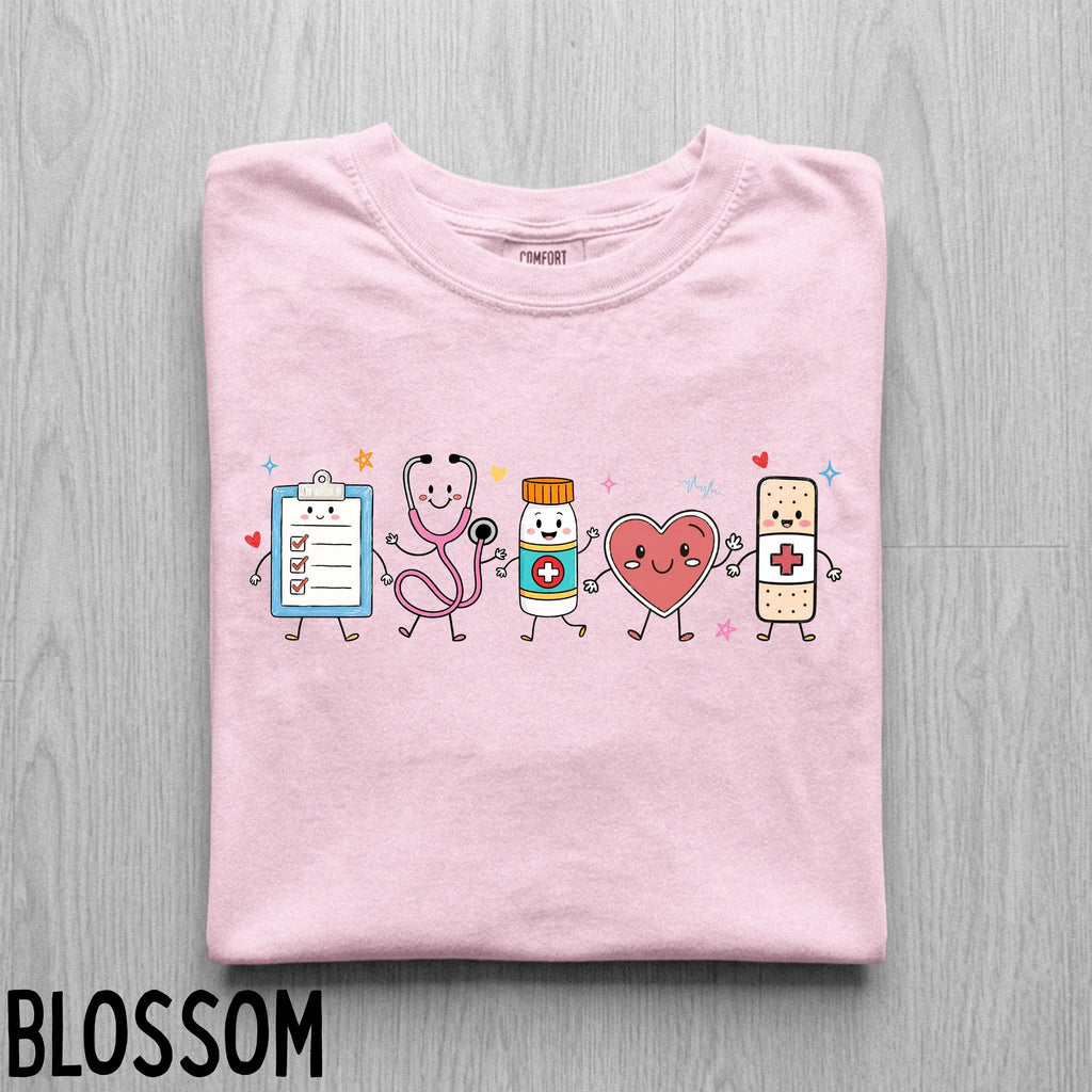Nurse Doodle Comfort Colors T-Shirt, Healthcare Worker Gift, RN Shirt