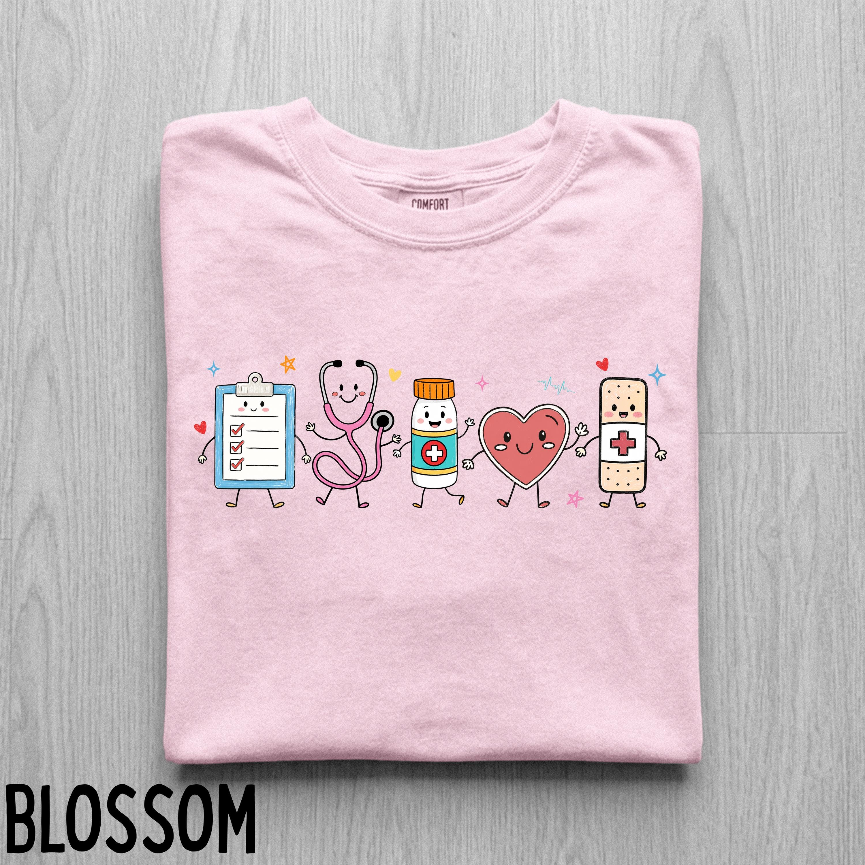 Nurse Doodle Comfort Colors T-Shirt, Healthcare Worker Gift, RN Shirt