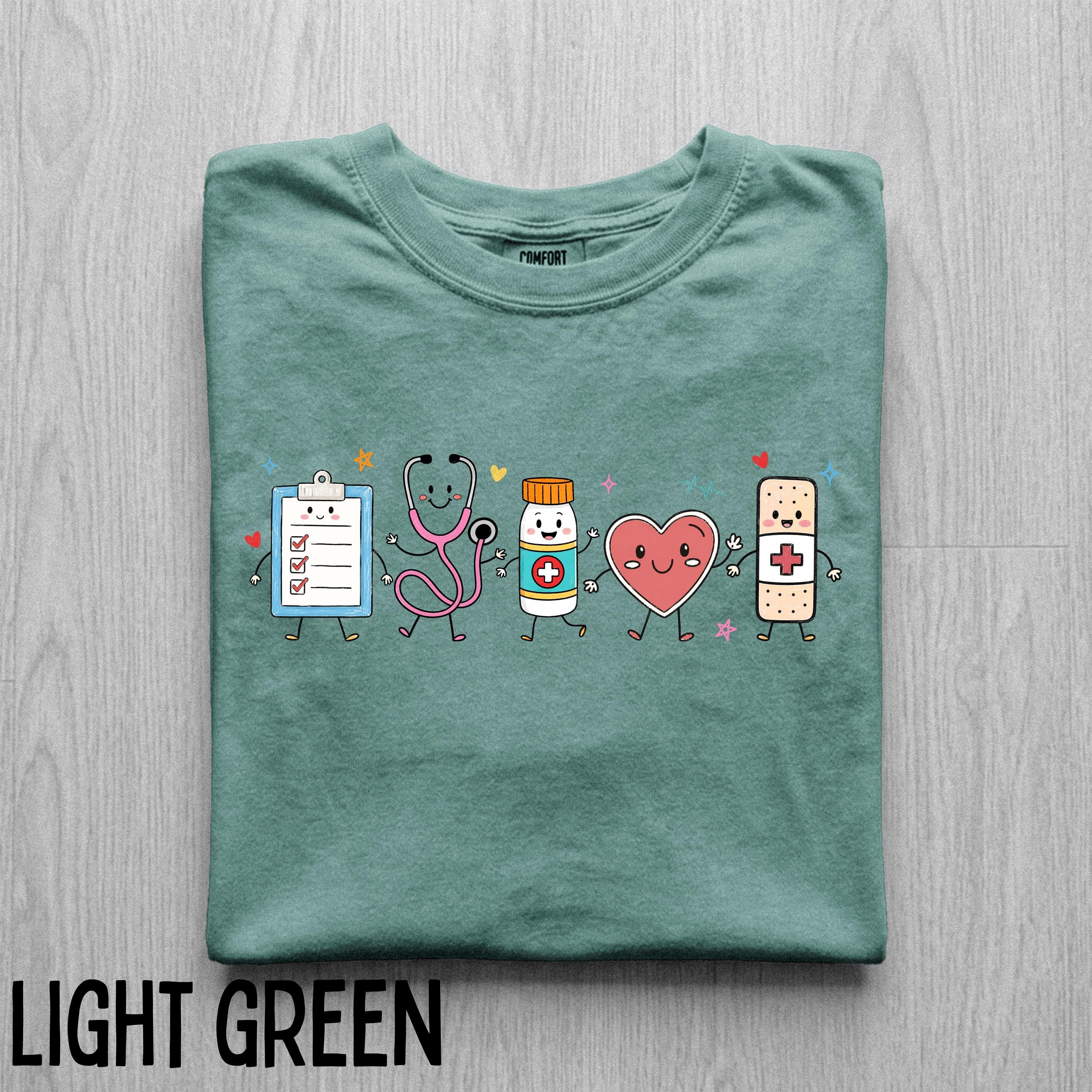 Nurse Doodle Comfort Colors T-Shirt, Healthcare Worker Gift, RN Shirt