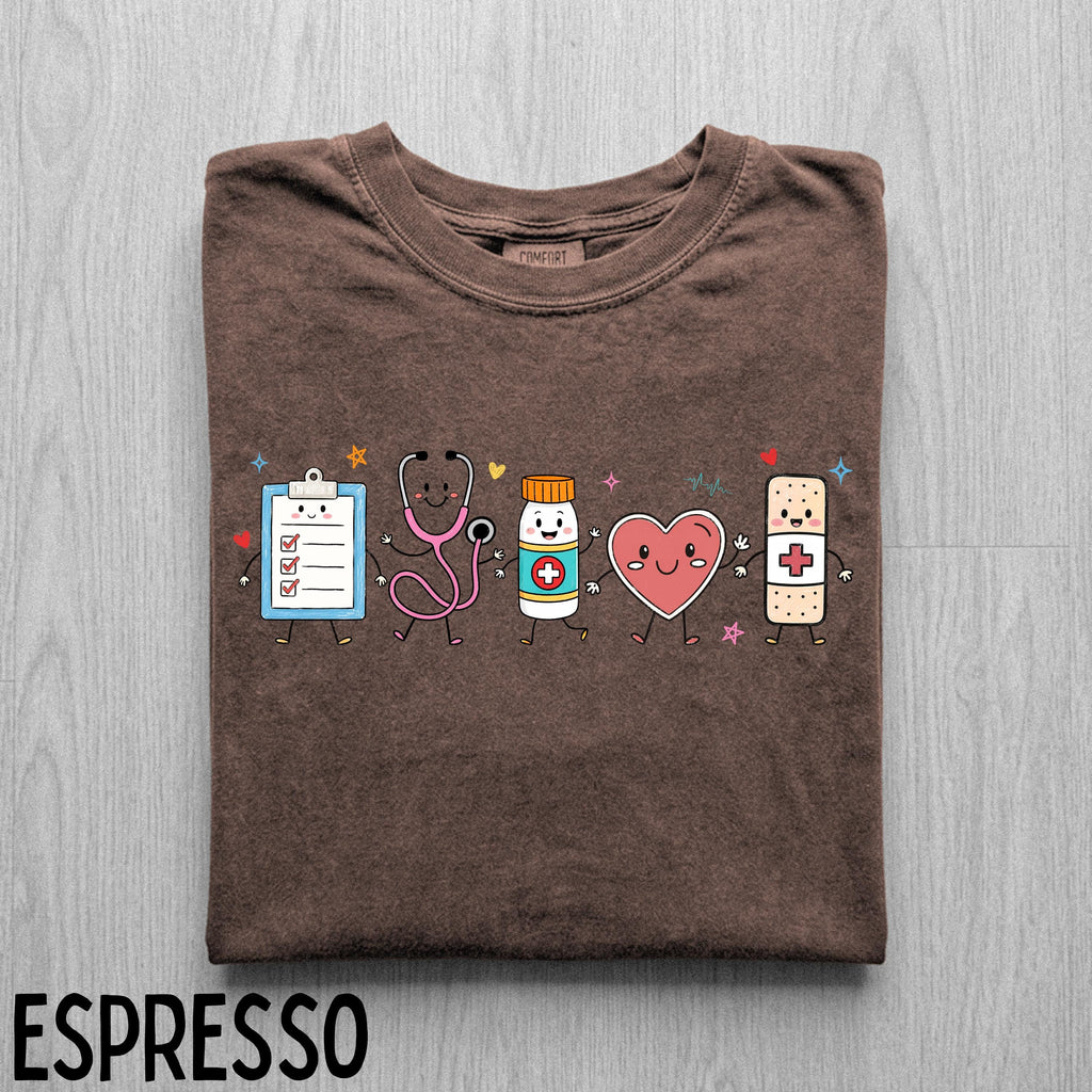 Nurse Doodle Comfort Colors T-Shirt, Healthcare Worker Gift, RN Shirt