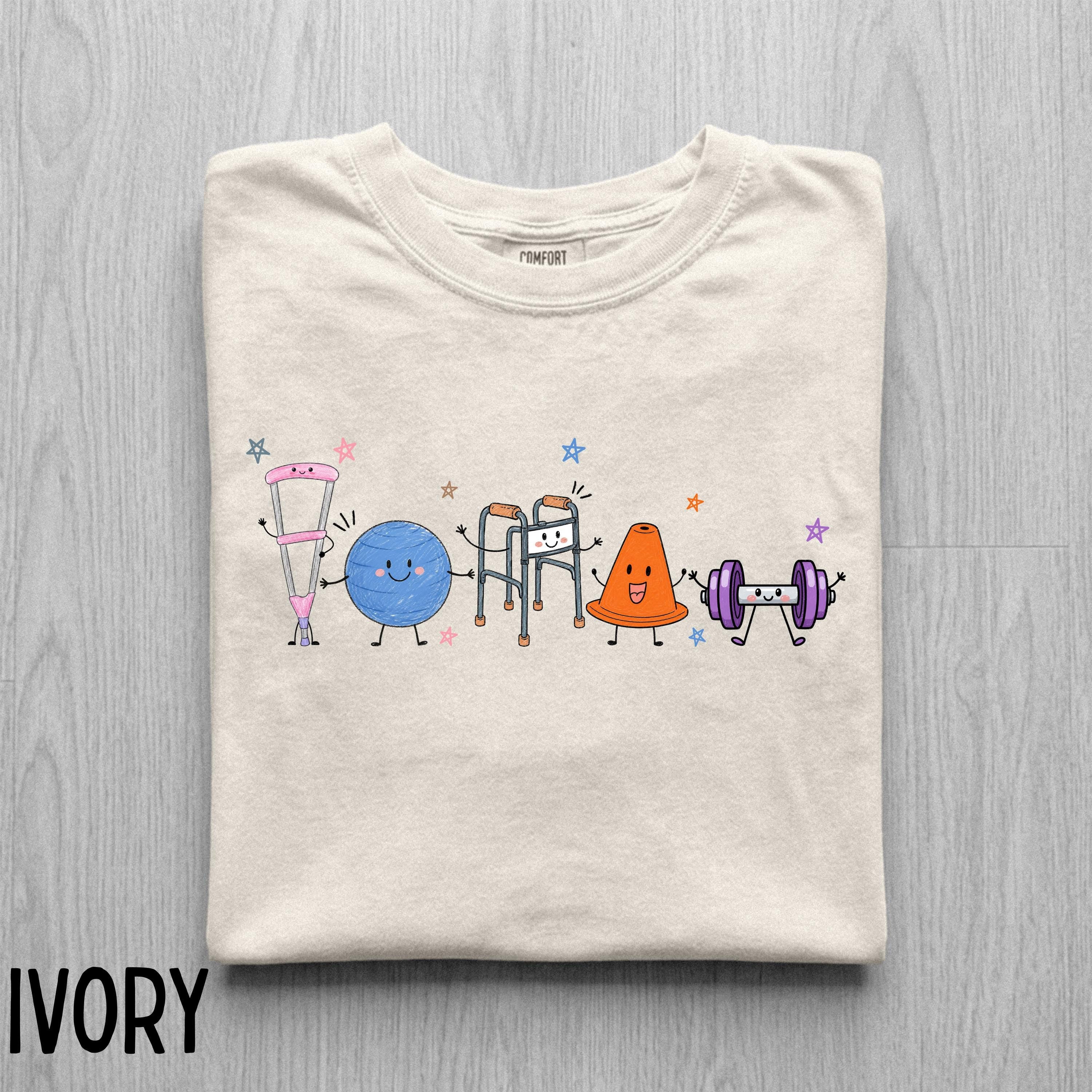 Comfort Colors Physical Therapy Doodle Shirt, PT Graduation Appreciation Gift