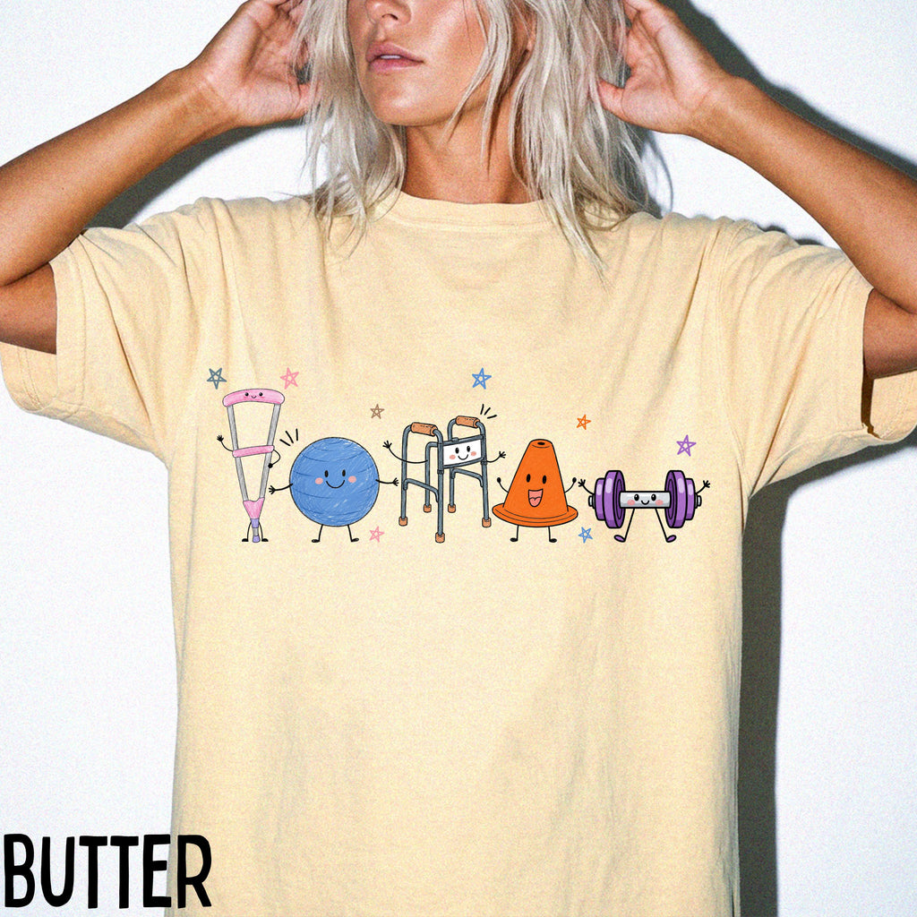 Comfort Colors Physical Therapy Doodle Shirt, PT Graduation Appreciation Gift