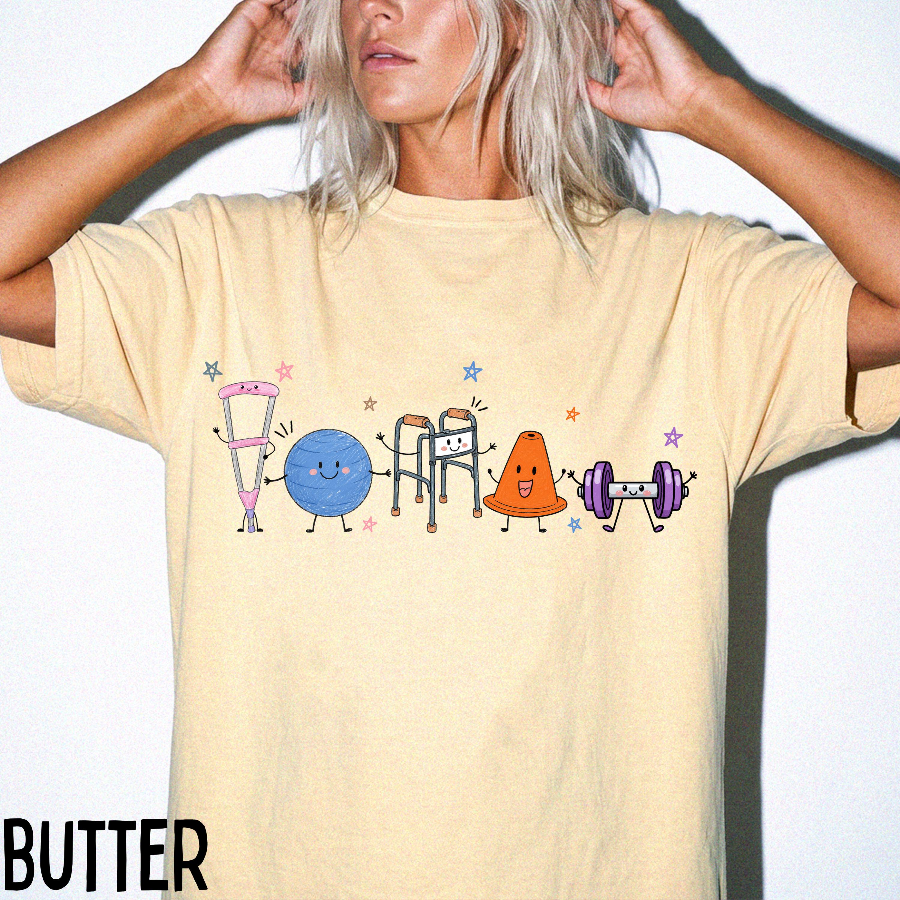 Comfort Colors Physical Therapy Doodle Shirt, PT Graduation Appreciation Gift