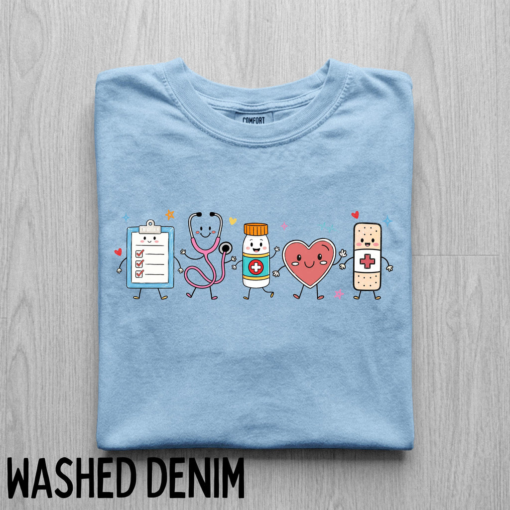 Nurse Doodle Comfort Colors T-Shirt, Healthcare Worker Gift, RN Shirt