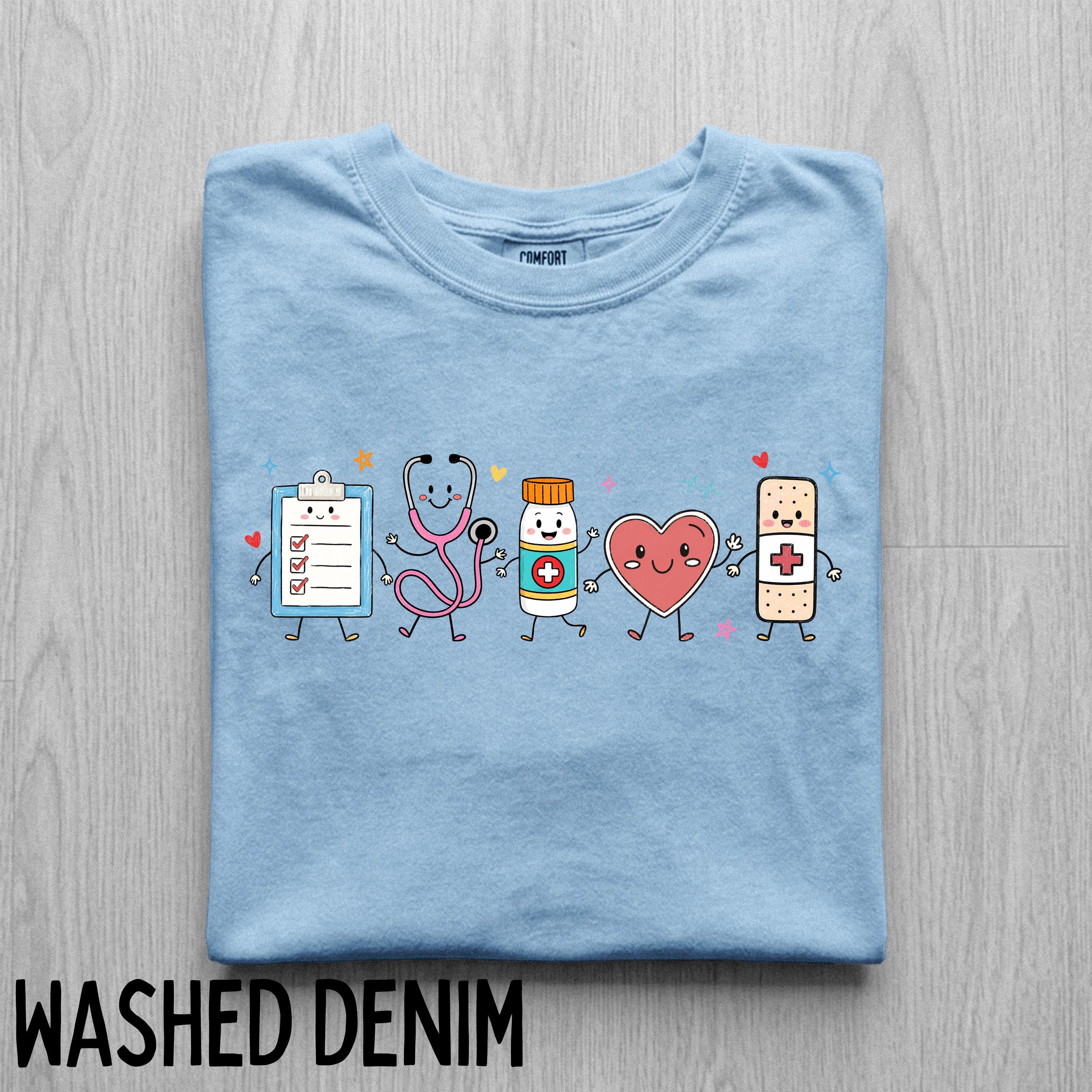 Nurse Doodle Comfort Colors T-Shirt, Healthcare Worker Gift, RN Shirt
