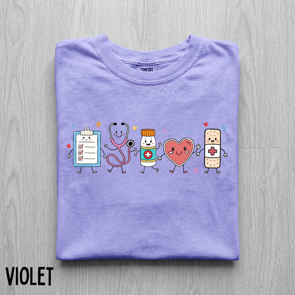 Nurse Doodle Comfort Colors T-Shirt, Healthcare Worker Gift, RN Shirt