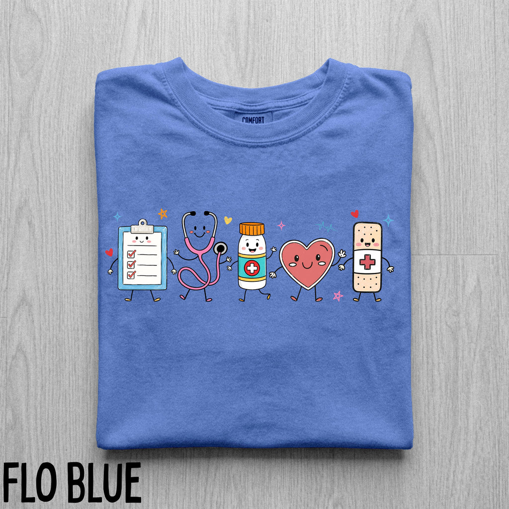 Nurse Doodle Comfort Colors T-Shirt, Healthcare Worker Gift, RN Shirt
